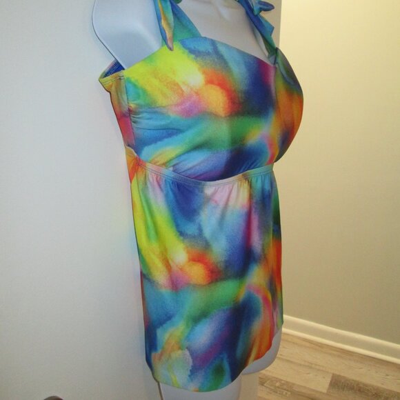 BECCA ETC Plus Size Tankini Water Color Print NWT Sz 1X - Picture 11 of 11